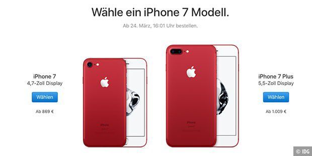 iPhone 7 nicht mehr als Product Red